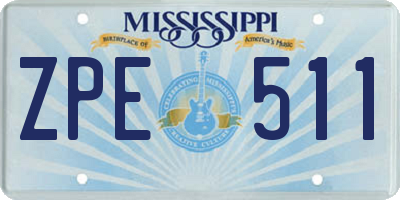 MS license plate ZPE511