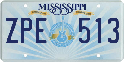 MS license plate ZPE513