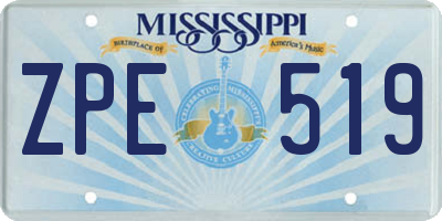 MS license plate ZPE519