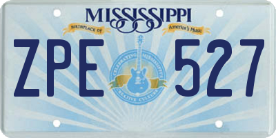 MS license plate ZPE527