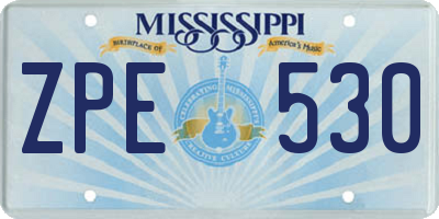 MS license plate ZPE530