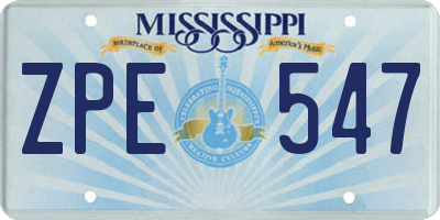 MS license plate ZPE547