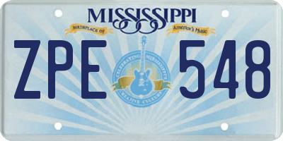 MS license plate ZPE548