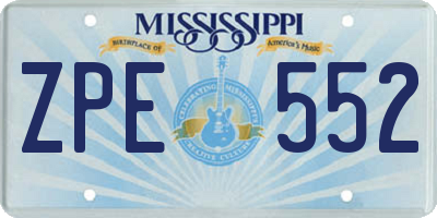 MS license plate ZPE552