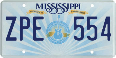 MS license plate ZPE554