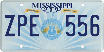MS license plate ZPE556
