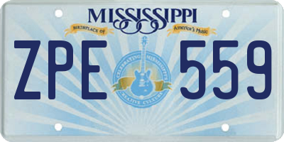 MS license plate ZPE559