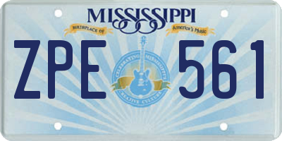 MS license plate ZPE561