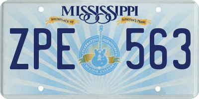 MS license plate ZPE563