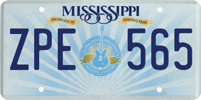 MS license plate ZPE565