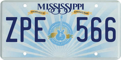 MS license plate ZPE566