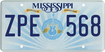 MS license plate ZPE568