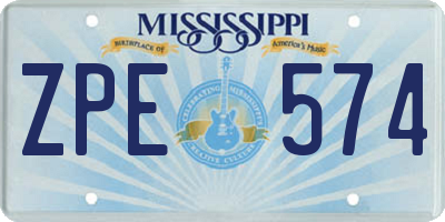 MS license plate ZPE574