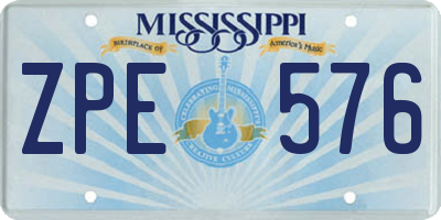 MS license plate ZPE576