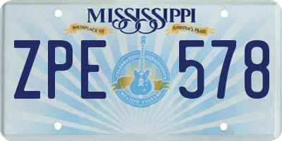 MS license plate ZPE578