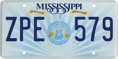 MS license plate ZPE579