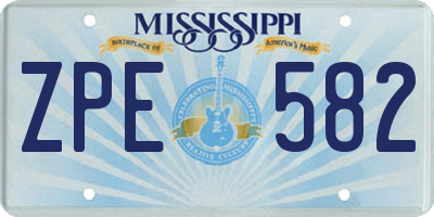 MS license plate ZPE582
