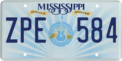 MS license plate ZPE584
