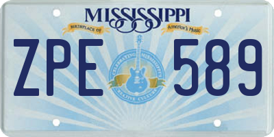 MS license plate ZPE589