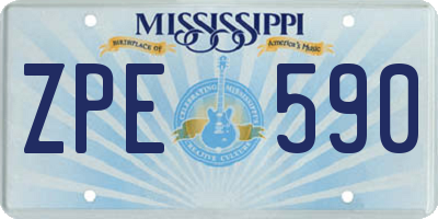 MS license plate ZPE590
