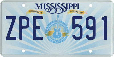 MS license plate ZPE591