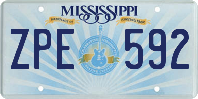 MS license plate ZPE592