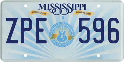 MS license plate ZPE596