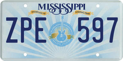 MS license plate ZPE597