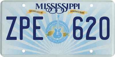 MS license plate ZPE620