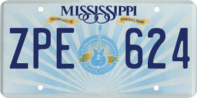 MS license plate ZPE624