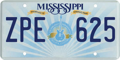 MS license plate ZPE625