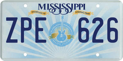 MS license plate ZPE626