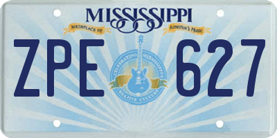 MS license plate ZPE627