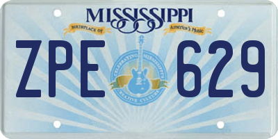 MS license plate ZPE629
