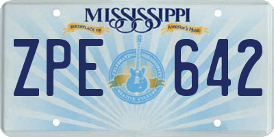 MS license plate ZPE642