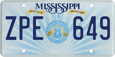 MS license plate ZPE649