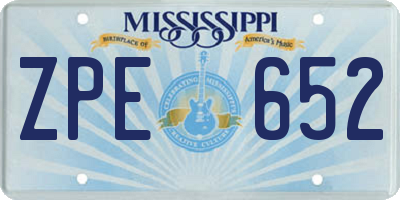 MS license plate ZPE652