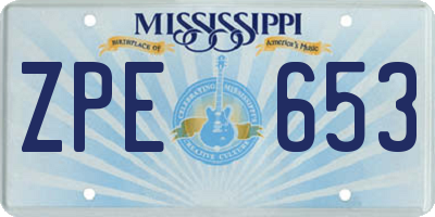 MS license plate ZPE653