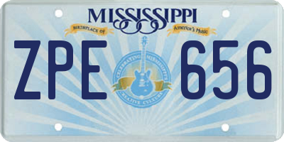 MS license plate ZPE656