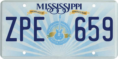 MS license plate ZPE659