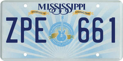 MS license plate ZPE661