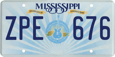 MS license plate ZPE676