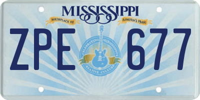 MS license plate ZPE677