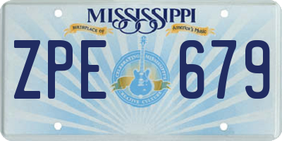 MS license plate ZPE679