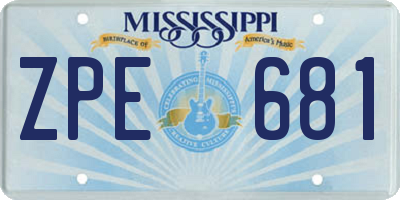 MS license plate ZPE681
