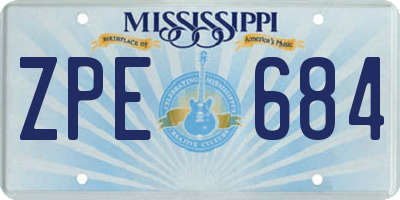 MS license plate ZPE684