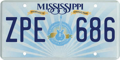 MS license plate ZPE686