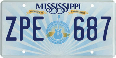 MS license plate ZPE687