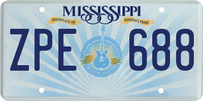MS license plate ZPE688