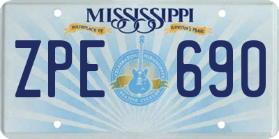 MS license plate ZPE690